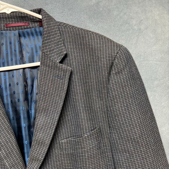 Johnston & Murphy Silk/Wool Blazer Large Tweed Geometric Grandpa Core Professor - Picture 6 of 16